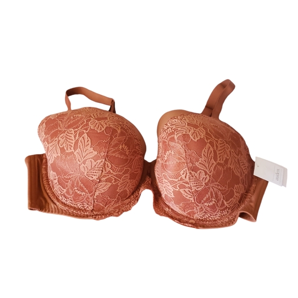 NWT Auden Lightly Lined Balconette Coverage Underwire Pink Bra Size 42 DDD. - Picture 1 of 14